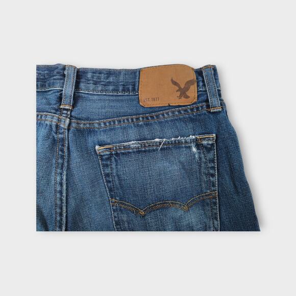 Mens American Eagle Original Straight Distressed Blue Jeans Size 30 - Picture 9 of 9